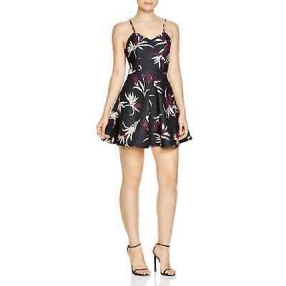 Keepsake The Label Black Floral Twisted Fiction Mini Dress Sz.L NWT
